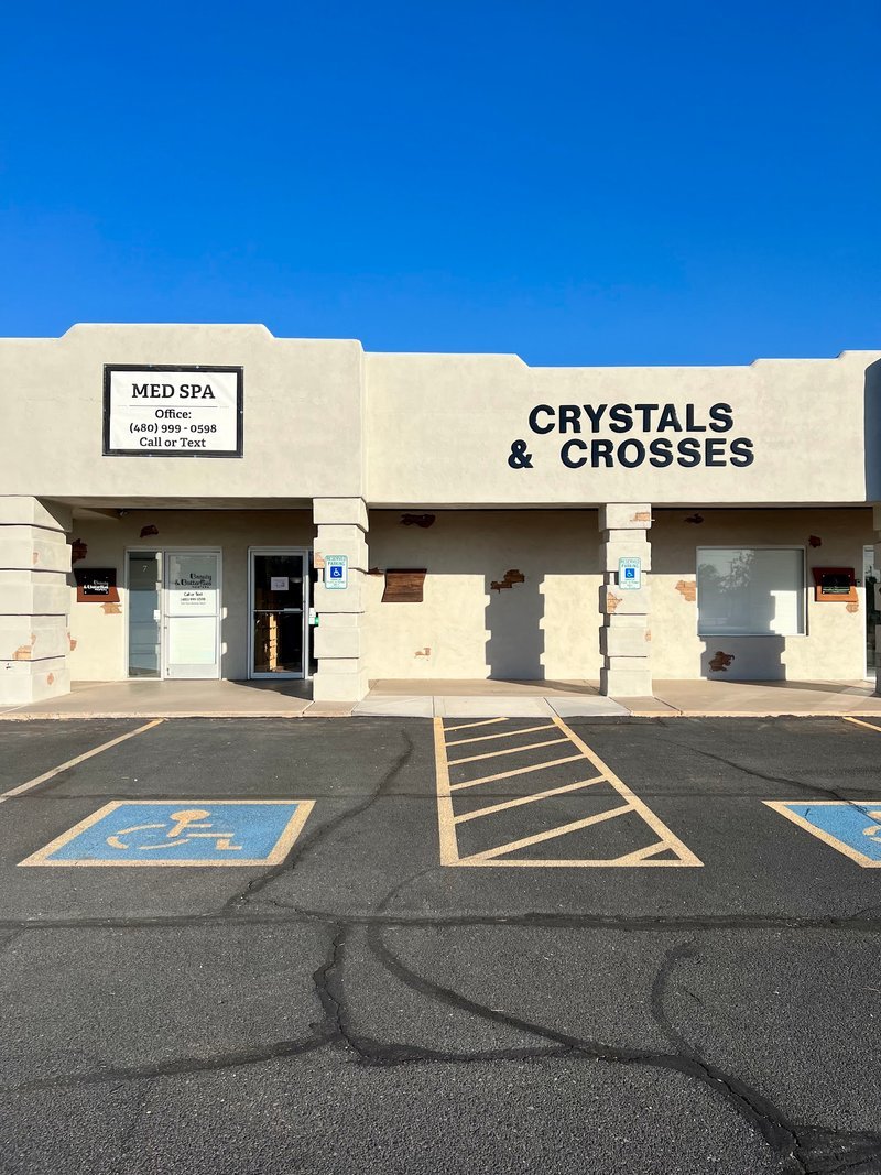 Crystals and Crosses AZ Metaphysical Store storefront in Apache Junction Arizona