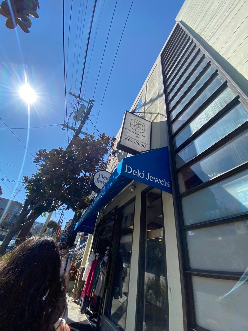 Deki Jewels Metaphysical Store storefront in San Francisco California