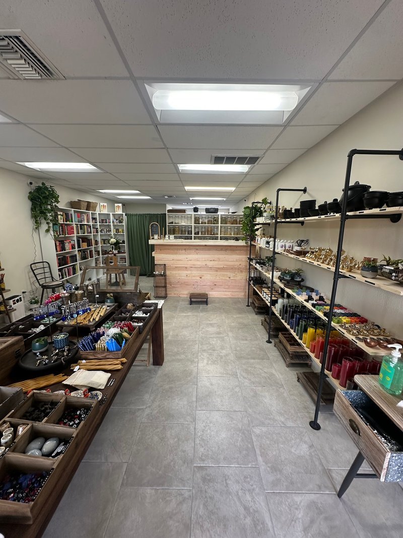 Crystal and mineral specimens including quartz, amethyst, and calcite varieties