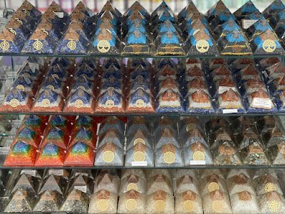 Crystal and mineral display with organized specimens and inventory