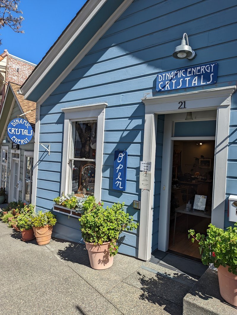 Dynamic Energy Crystals Metaphysical Store storefront in Sausalito California
