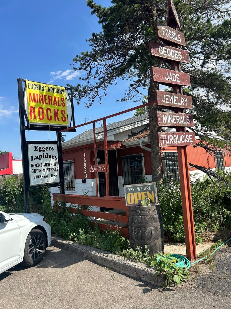 Eggers Lapidary Rock Shop storefront in Golden Colorado