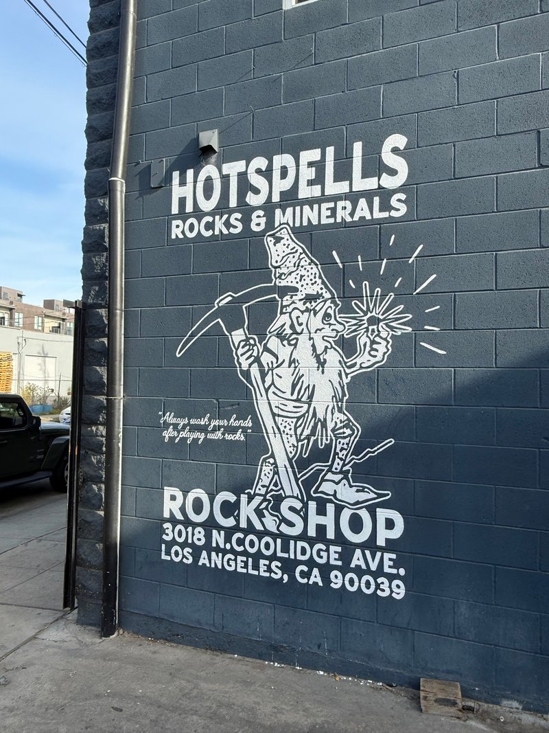 Hotspells Rocks and Minerals Metaphysical Store storefront in Los Angeles California