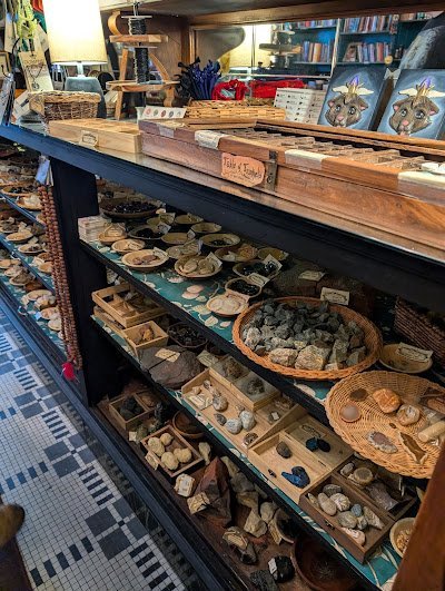 Spiritual supplies and metaphysical products display