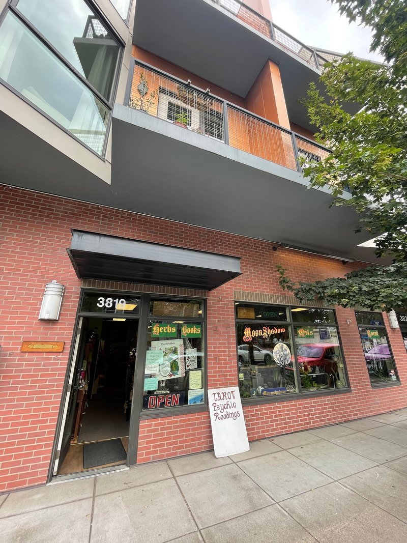 Moonshadow Metaphysical Store storefront in Portland Oregon