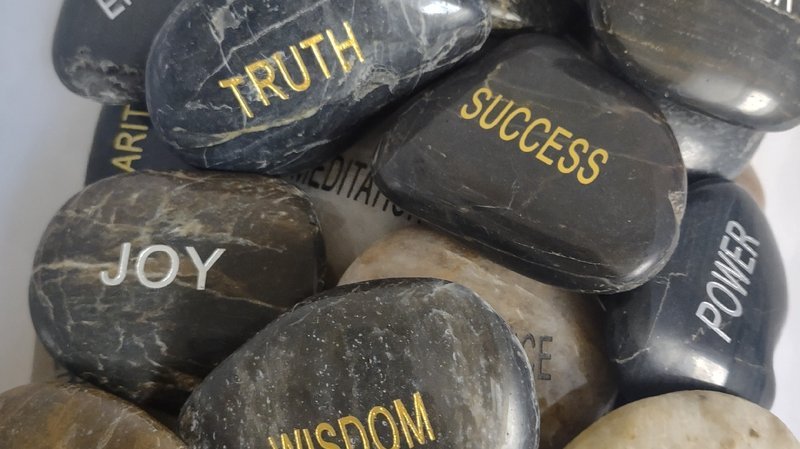 Store interior displaying crystals, minerals, and metaphysical supplies