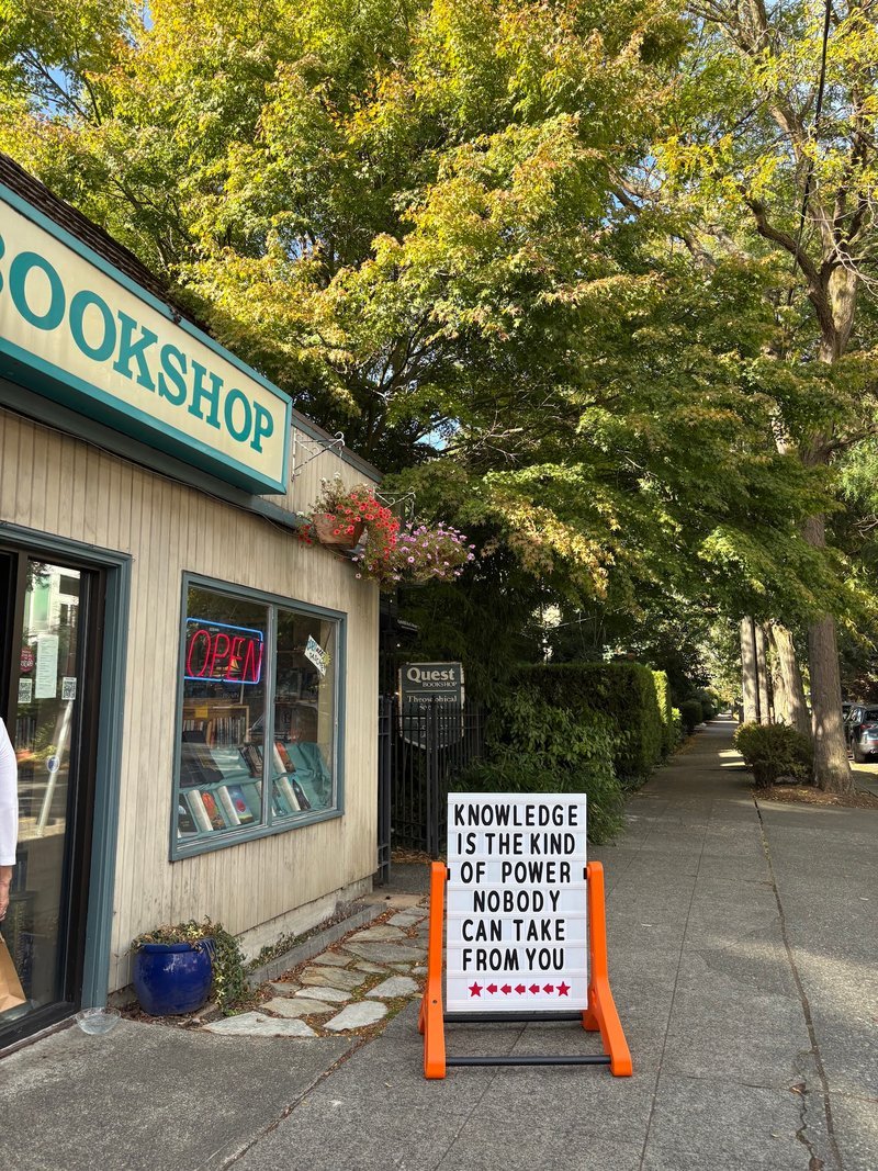 Quest Bookshop Metaphysical Store storefront in Seattle Washington