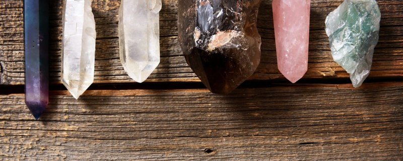 Shop interior featuring gemstones, healing crystals, and spiritual products
