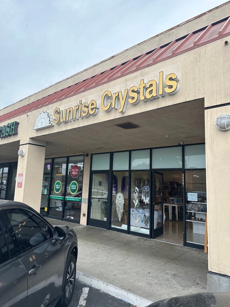 Sunrise Crystals Metaphysical Store storefront in Downey California