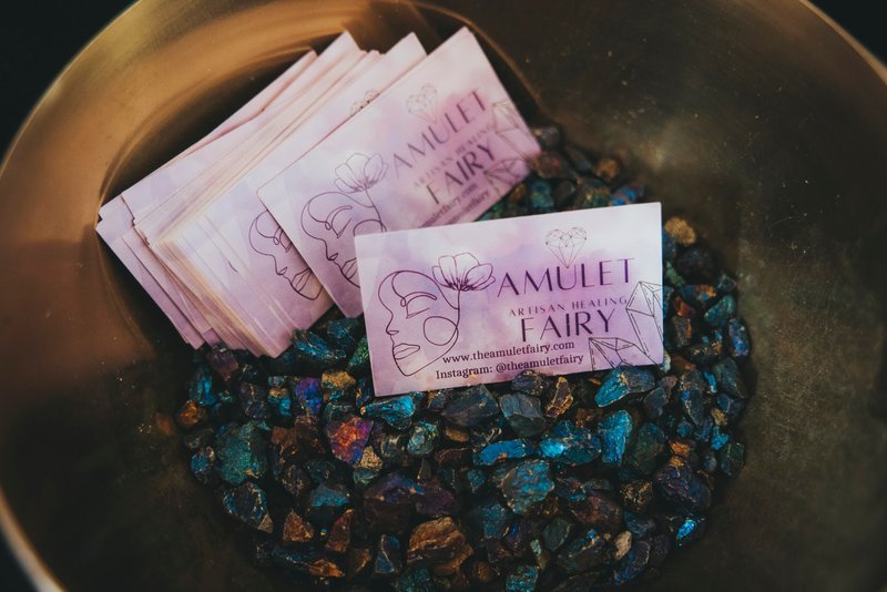 Crystal and mineral display with organized specimens and inventory