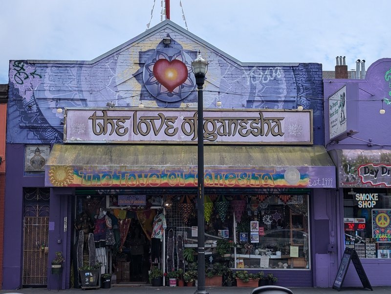 The Love of Ganesha Metaphysical Store storefront in San Francisco California