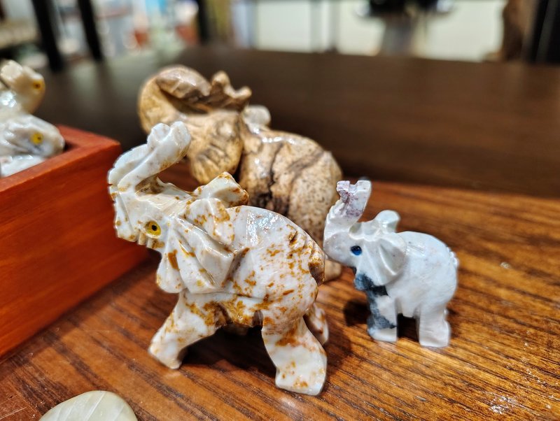 Interior view showcasing crystal towers, spheres, and carved stone pieces
