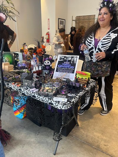 Display of polished crystal specimens, geodes, and mineral towers